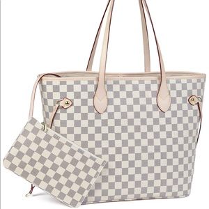 Checkered Tote Purse Shoulder Bag